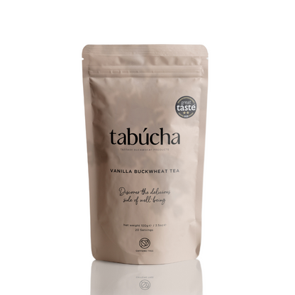 Tabucha Vanilla flavour and cocoa nibs Caffeine-free buckwheat tea in granules