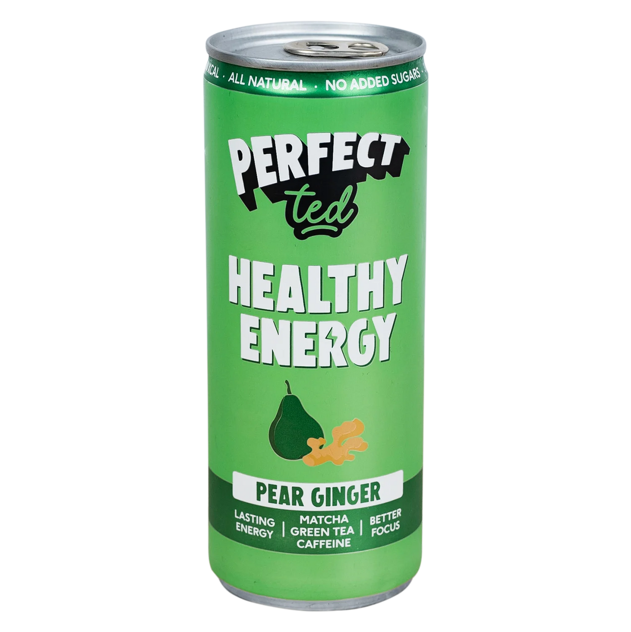 Perfect Ted Matcha Pear Ginger Healthy Sparkling Energy Drink