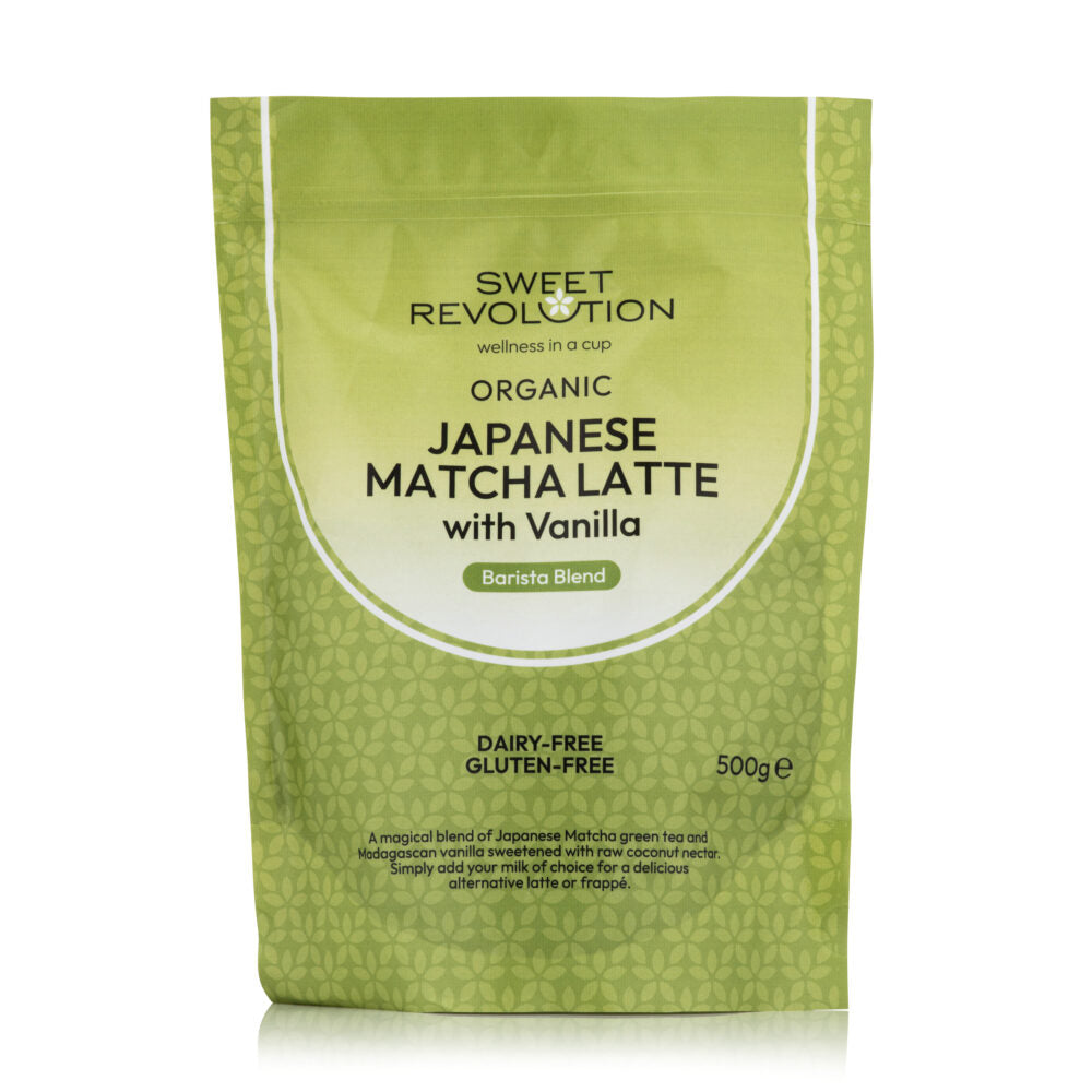 NEW LARGER SIZE! Organic Japanese Matcha Latte with Vanilla 500g